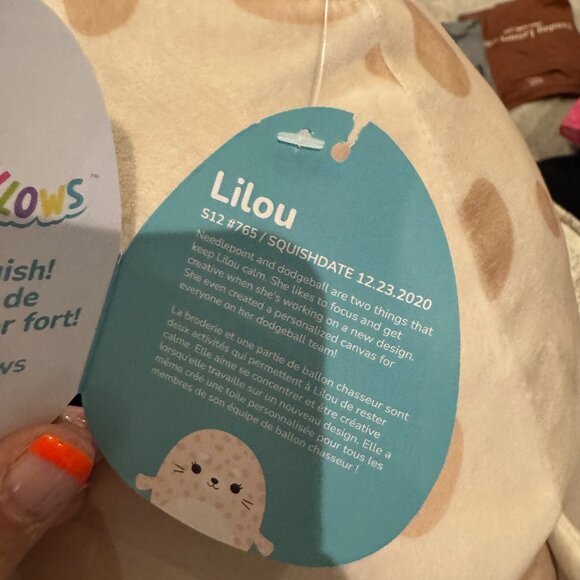 Squishmallows Lilou 12” Seal Pup Walrus Deep Sea Lion Ocean Spotted Dodgeball - Picture 9 of 13
